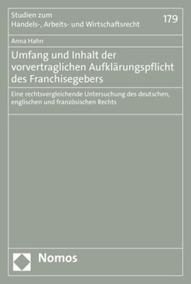 Hahn |  Umfang und Inhalt der vorvertraglichen Aufklärungspflicht des Franchisegebers | Buch |  Sack Fachmedien