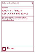 Beck |  Konzernhaftung in Deutschland und Europa | Buch |  Sack Fachmedien