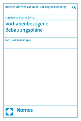 Mitschang |  Vorhabenbezogene Bebauungspläne | Buch |  Sack Fachmedien
