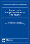 Janssen / Schulte-Nölke |  Researches in European Private Law and Beyond | Buch |  Sack Fachmedien