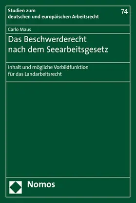 Maus |  Das Beschwerderecht nach dem Seearbeitsgesetz | Buch |  Sack Fachmedien