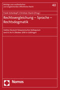 Schorkopf / Starck |  Rechtsvergleichung - Sprache - Rechtsdogmatik | Buch |  Sack Fachmedien