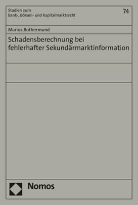 Rothermund |  Rothermund, M: Schadensberechnung bei fehlerhafter Sekundärm | Buch |  Sack Fachmedien