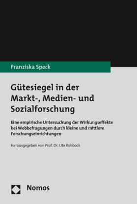 Speck | Gütesiegel in der Markt-, Medien- und Sozialforschung | Buch | 978-3-8487-6082-4 | sack.de