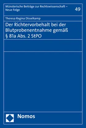 Disselkamp |  Disselkamp, T: Richtervorbehalt bei der Blutprobenentnahme g | Buch |  Sack Fachmedien