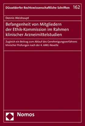 Weishaupt |  Weishaupt, D: Befangenheit von Mitgliedern der Ethik-Kommiss | Buch |  Sack Fachmedien