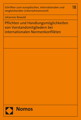 Rowold | Rowold, J: Pflichten und Handlungsmöglichkeiten von Vorstand | Buch | 978-3-8487-6350-4 | sack.de