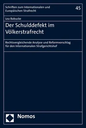Babucke |  Der Schulddefekt im Völkerstrafrecht | Buch |  Sack Fachmedien