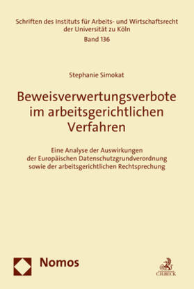 Simokat | Simokat, S: Beweisverwertungsverbote im arbeitsgerichtlichen | Buch | 978-3-8487-6623-9 | sack.de