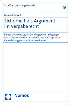 Voll |  Voll, M: Sicherheit als Argument im Vergaberecht | Buch |  Sack Fachmedien