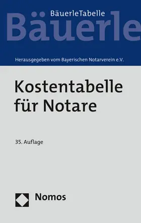  Kostentabelle für Notare | Buch |  Sack Fachmedien