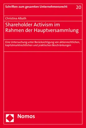 Albath |  Shareholder Activism im Rahmen der Hauptversammlung | Buch |  Sack Fachmedien