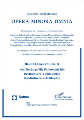 Strangas / Aravantinos / Tsoukas |  Strangas, J: Opera Minora Omnia Bd. 02 | Buch |  Sack Fachmedien
