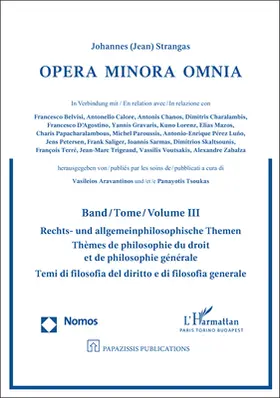 Strangas / Aravantinos / Tsoukas |  Opera Minora Omnia | Buch |  Sack Fachmedien