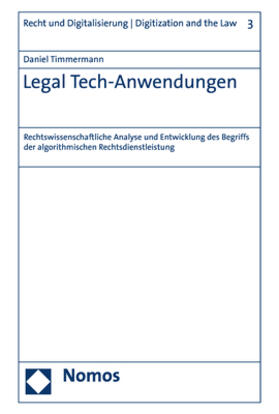 Timmermann | Timmermann, D: Legal Tech-Anwendungen | Buch | 978-3-8487-7773-0 | sack.de