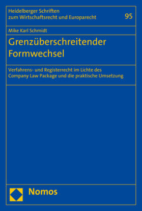 Schmidt | Grenzüberschreitender Formwechsel | Buch | 978-3-8487-7813-3 | sack.de