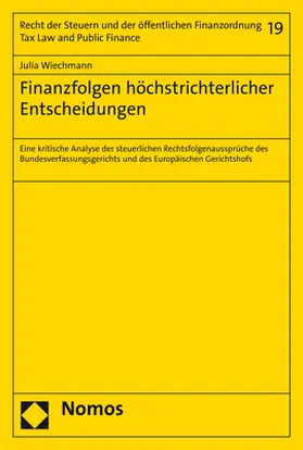 Wiechmann |  Finanzfolgen höchstrichterlicher Entscheidungen | Buch |  Sack Fachmedien