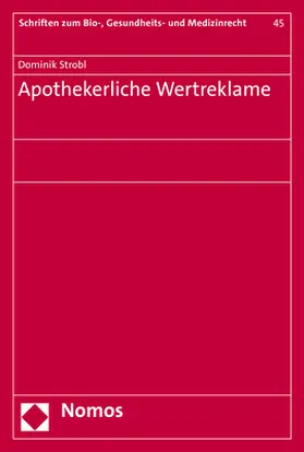 Strobl |  Apothekerliche Wertreklame | Buch |  Sack Fachmedien