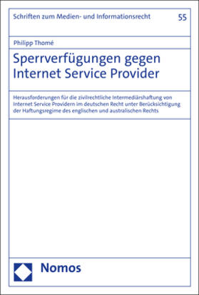 Thomé | Thomé, P: Sperrverfügungen gegen Internet Service Provider | Buch | 978-3-8487-8140-9 | sack.de