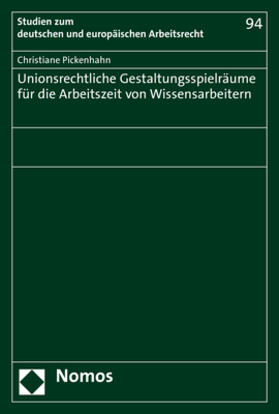 Pickenhahn | Pickenhahn, C: Unionsrechtliche Gestaltungsspielräume | Buch | 978-3-8487-8281-9 | sack.de
