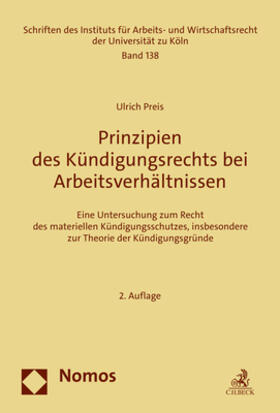 Preis |  Preis, U: Prinzipien des Kündigungsrechts bei Arbeitsverhält | Buch |  Sack Fachmedien