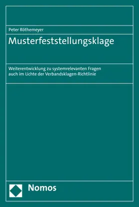 Röthemeyer |  Musterfeststellungsklage | Buch |  Sack Fachmedien