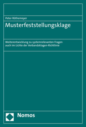 Röthemeyer | Röthemeyer, P: Musterfeststellungsklage | Buch | 978-3-8487-8666-4 | sack.de