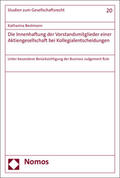 Bestmann |  Bestmann, K: Innenhaftung der Vorstandsmitglieder einer Akti | Buch |  Sack Fachmedien