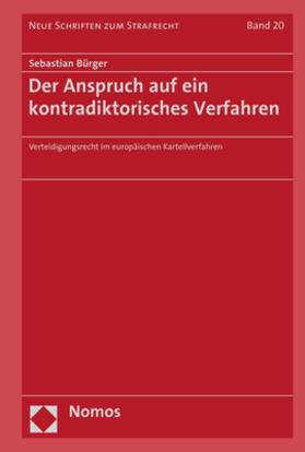 Bürger | Bürger, S: Anspruch auf ein kontradiktorisches Verfahren | Buch | 978-3-8487-8922-1 | sack.de
