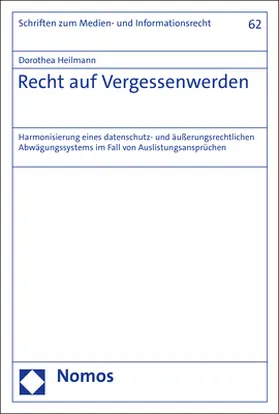 Heilmann |  Recht auf Vergessenwerden | Buch |  Sack Fachmedien