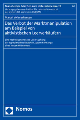 Vollmerhausen | Vollmerhausen, M: Verbot der Marktmanipulation am Beispiel v | Buch | 978-3-8487-8983-2 | sack.de