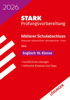  STARK Lösungen zu Englisch E-Kurs - Mittlerer Schulabschluss (MSA) 2026 NRW - Prüfungsvorbereitung | Buch |  Sack Fachmedien