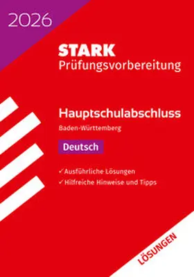  STARK Lösungen zu Deutsch - Hauptschulabschluss 2026 BW - Prüfungsvorbereitung | Buch |  Sack Fachmedien