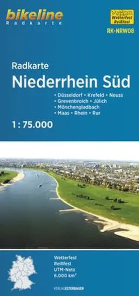 Esterbauer Verlag |  Radkarte Niederrhein Süd 1:75.000 (RK-NRW08) | Sonstiges |  Sack Fachmedien