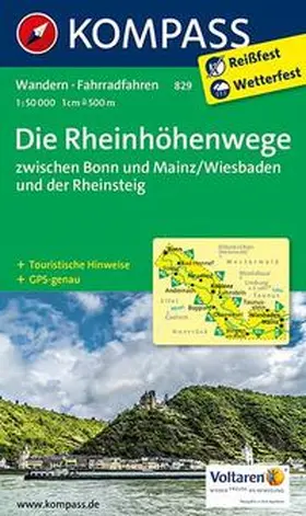  Die Rheinhöhenwege zwischen Bonn und Mainz / Wiesbaden und der Rheinsteig 1 : 50 000 | Sonstiges |  Sack Fachmedien