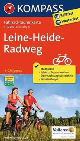  KOMPASS Fahrrad-Tourenkarte Leine-Heide-Radweg 1:50.000 | Sonstiges |  Sack Fachmedien