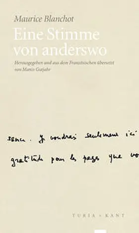 Blanchot |  Eine Stimme von anderswo | Buch |  Sack Fachmedien