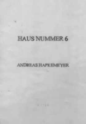 Hapkemeyer |  HAUS NUMMER 6 | Buch |  Sack Fachmedien