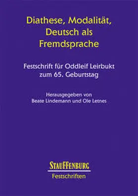 Lindemann / Letnes |  Diathese, Modalität, Deutsch als Fremdsprache | Buch |  Sack Fachmedien