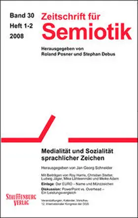 Schneider |  Zeitschrift für Semiotik / Medialität und Sozialität sprachlicher Zeichen | Buch |  Sack Fachmedien