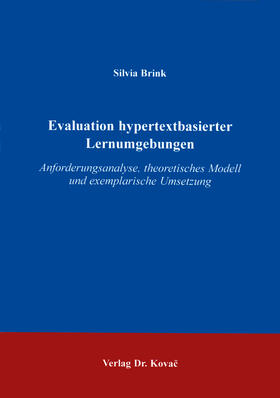Brink |  Evaluation hypertextbasierter Lernumgebungen | Buch |  Sack Fachmedien