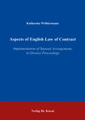 Wöhlermann |  Aspects of English Law of Contract | Buch |  Sack Fachmedien