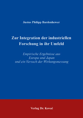 Bardenhewer |  Zur Integration der industriellen Forschung in ihr Umfeld | Buch |  Sack Fachmedien