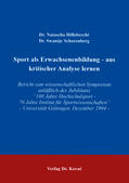 Hillebrecht / Scharenberg |  Sport als Erwachsenenbildung - aus kritischer Analyse lernen | Buch |  Sack Fachmedien