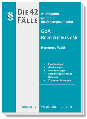 Hemmer / Peterek / Wüst | Die 42 wichtigste Fälle zur GoA und zum Bereicherungsrecht | Buch | 978-3-86193-808-8 | sack.de