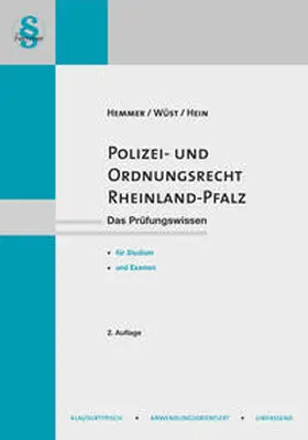 Hemmer / Wüst / Hein | Polizei- und Ordnungsrecht Rheinland-Pfalz | Buch | 978-3-86193-936-8 | www.sack.de