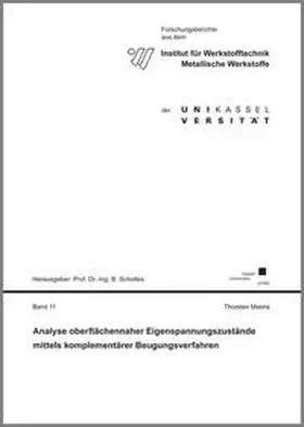Manns |  Analyse oberflächennaher Eigenspannungszustände mittels komplementärer Beugungsverfahren | Buch |  Sack Fachmedien
