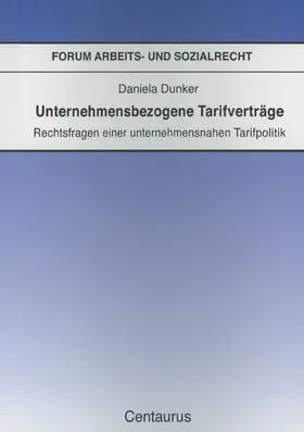 Dunker | Unternehmensbezogene Tarifverträge | E-Book | www.sack.de