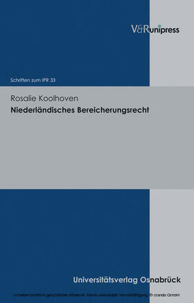 Koolhoven / Schulte-Nölke / Zoll | Niederländisches Bereicherungsrecht | E-Book | sack.de