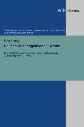 Langer / Schack | Der Schutz nachgelassener Werke | E-Book | sack.de